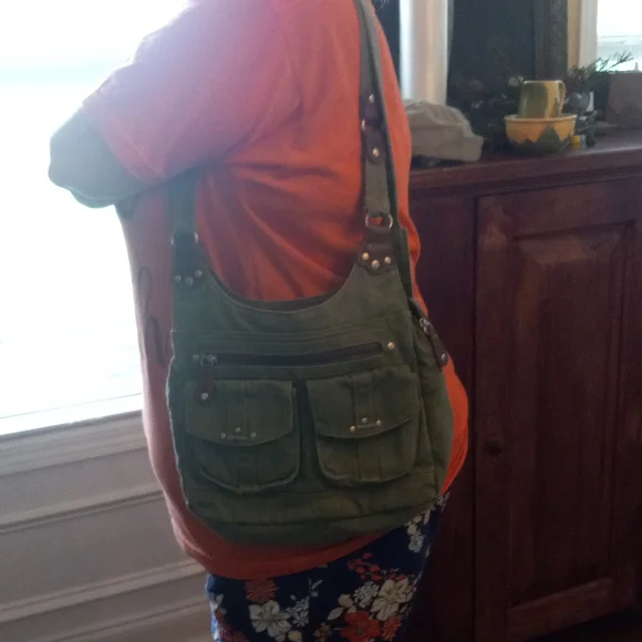 COPY - Women or men's army green cloth bag - Picture 9 of 9